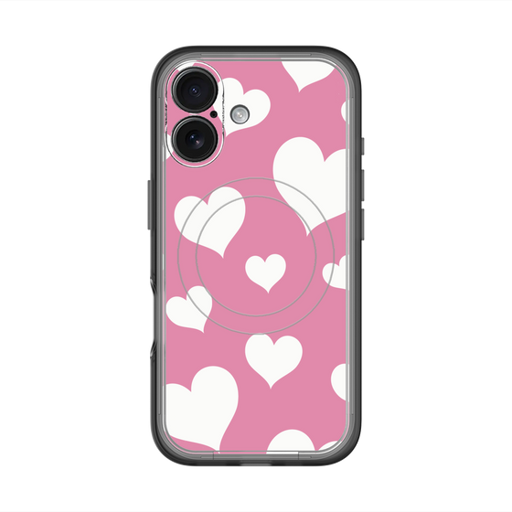 スリムプロテクションプレミアムケース with MagSafe［ Dot Hearts - Pink ］