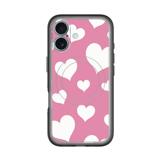 スリムプロテクションプレミアムケース with MagSafe［ Dot Hearts - Pink ］