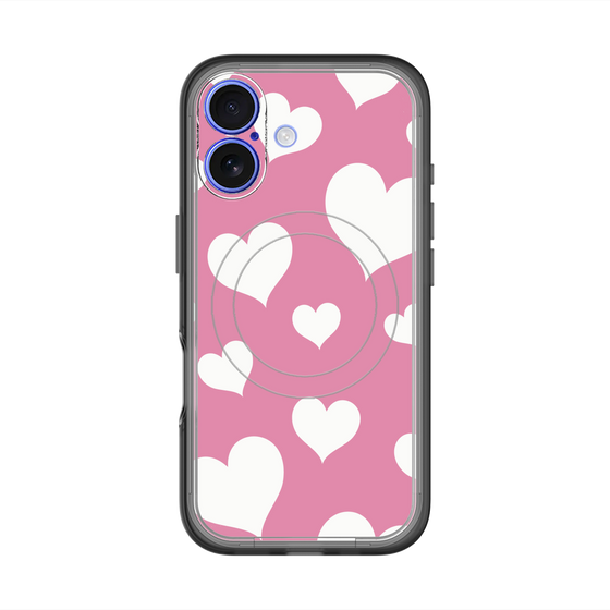 スリムプロテクションプレミアムケース with MagSafe［ Dot Hearts - Pink ］