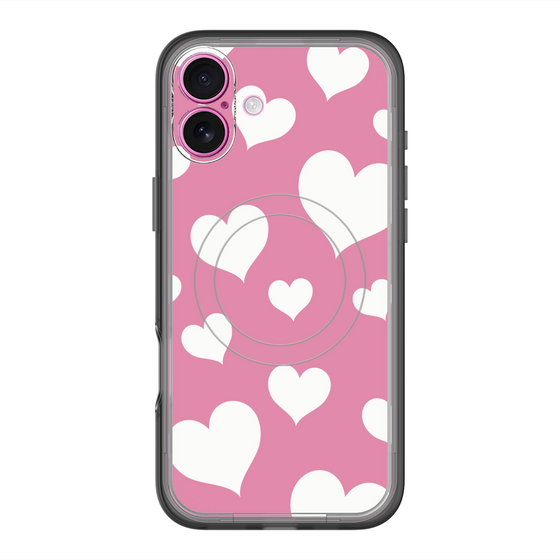 スリムプロテクションプレミアムケース with MagSafe［ Dot Hearts - Pink ］