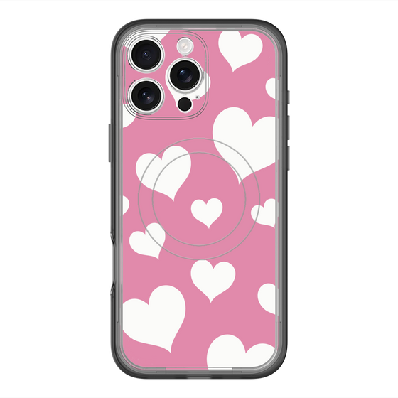 スリムプロテクションプレミアムケース with MagSafe［ Dot Hearts - Pink ］