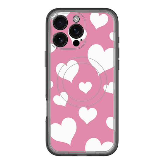 スリムプロテクションプレミアムケース with MagSafe［ Dot Hearts - Pink ］