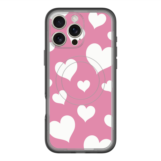 スリムプロテクションプレミアムケース with MagSafe［ Dot Hearts - Pink ］