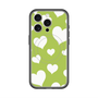 スリムプロテクションプレミアムケース with MagSafe［ Dot Hearts - Green ］