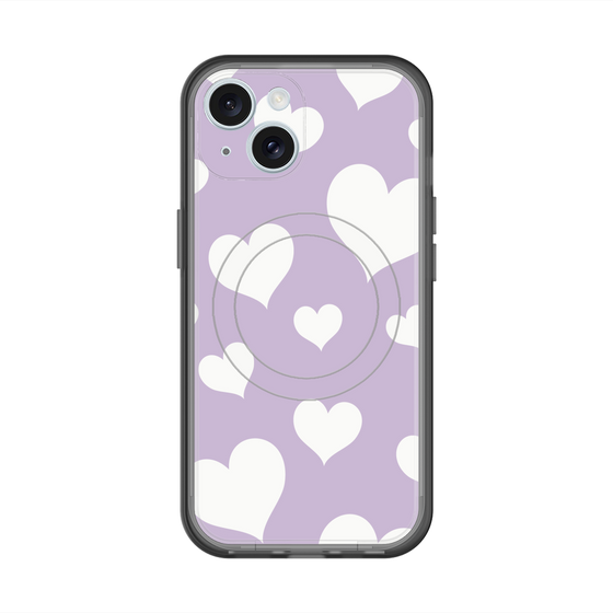 スリムプロテクションプレミアムケース with MagSafe［ Dot Hearts - Purple ］