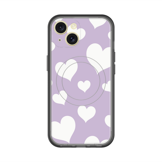 スリムプロテクションプレミアムケース with MagSafe［ Dot Hearts - Purple ］