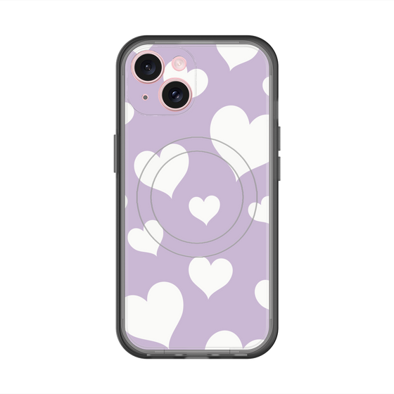 スリムプロテクションプレミアムケース with MagSafe［ Dot Hearts - Purple ］