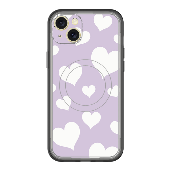 スリムプロテクションプレミアムケース with MagSafe［ Dot Hearts - Purple ］