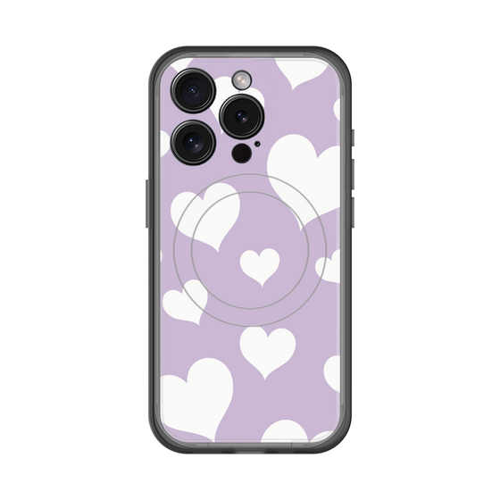 スリムプロテクションプレミアムケース with MagSafe［ Dot Hearts - Purple ］