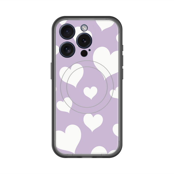 スリムプロテクションプレミアムケース with MagSafe［ Dot Hearts - Purple ］