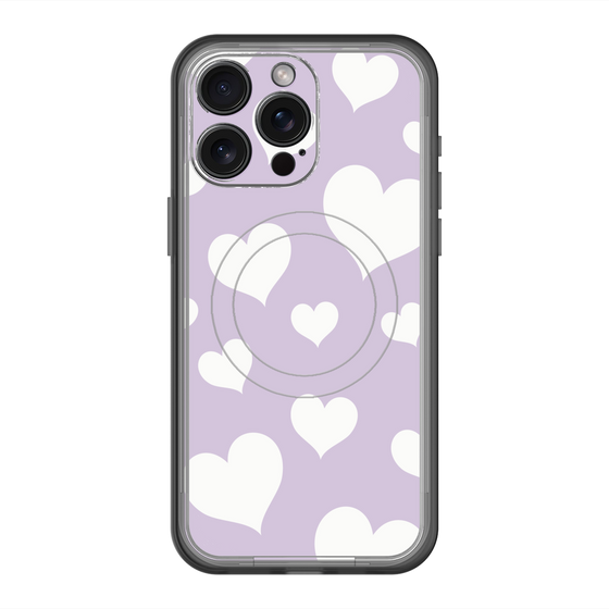 スリムプロテクションプレミアムケース with MagSafe［ Dot Hearts - Purple ］
