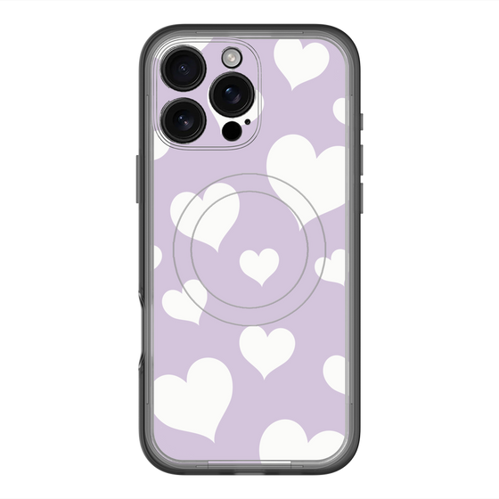 スリムプロテクションプレミアムケース with MagSafe［ Dot Hearts - Purple ］