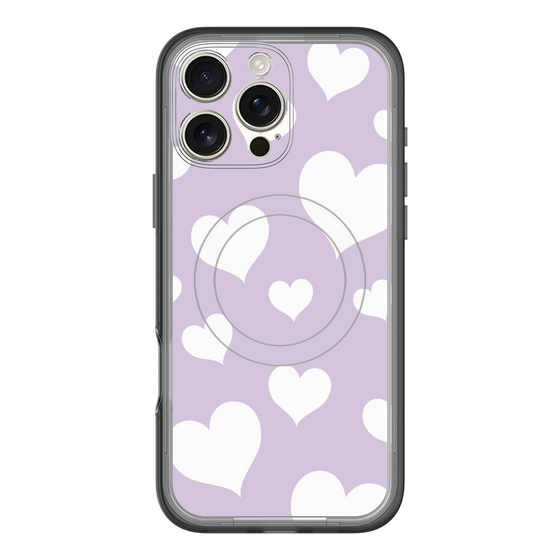 スリムプロテクションプレミアムケース with MagSafe［ Dot Hearts - Purple ］