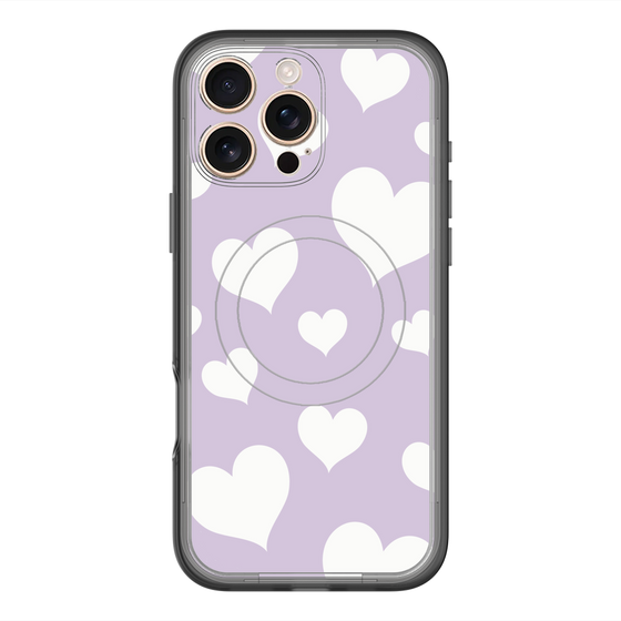 スリムプロテクションプレミアムケース with MagSafe［ Dot Hearts - Purple ］