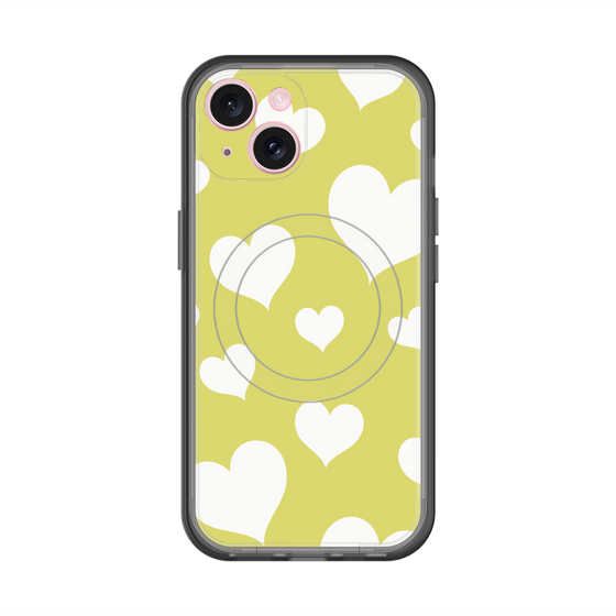 スリムプロテクションプレミアムケース with MagSafe［ Dot Hearts - Yellow ］