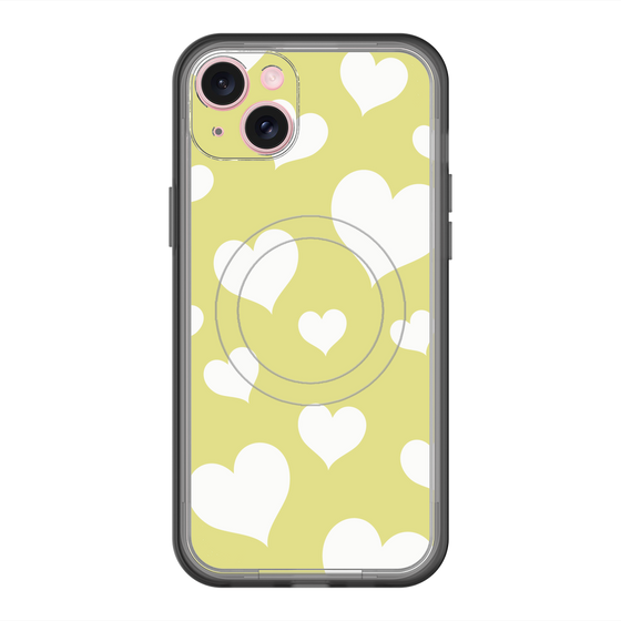 スリムプロテクションプレミアムケース with MagSafe［ Dot Hearts - Yellow ］