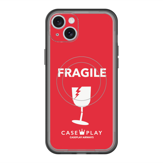 スリムプロテクションプレミアムケース with MagSafe［ FRAGILE - Red ］