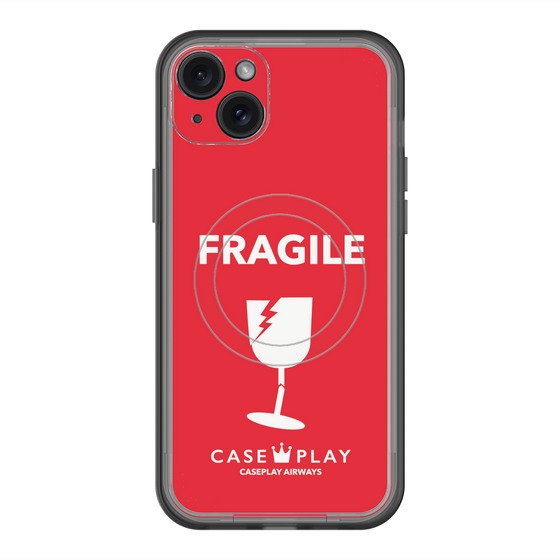 スリムプロテクションプレミアムケース with MagSafe［ FRAGILE - Red ］