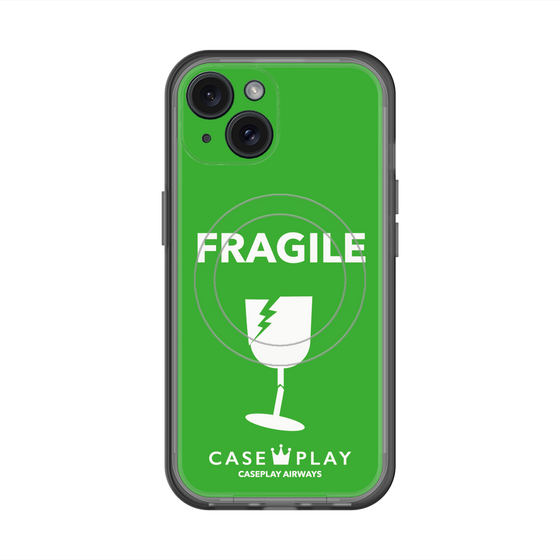 スリムプロテクションプレミアムケース with MagSafe［ FRAGILE - Green ］