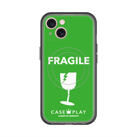 スリムプロテクションプレミアムケース with MagSafe［ FRAGILE - Green ］