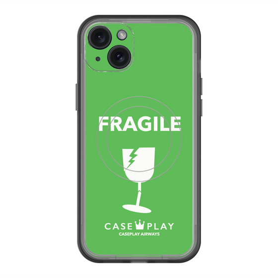 スリムプロテクションプレミアムケース with MagSafe［ FRAGILE - Green ］