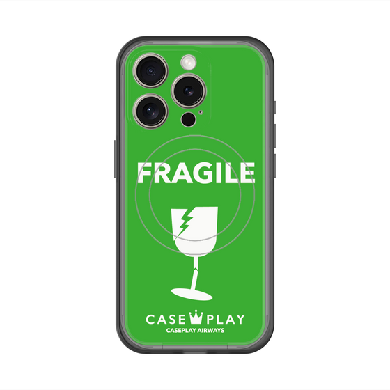 スリムプロテクションプレミアムケース with MagSafe［ FRAGILE - Green ］