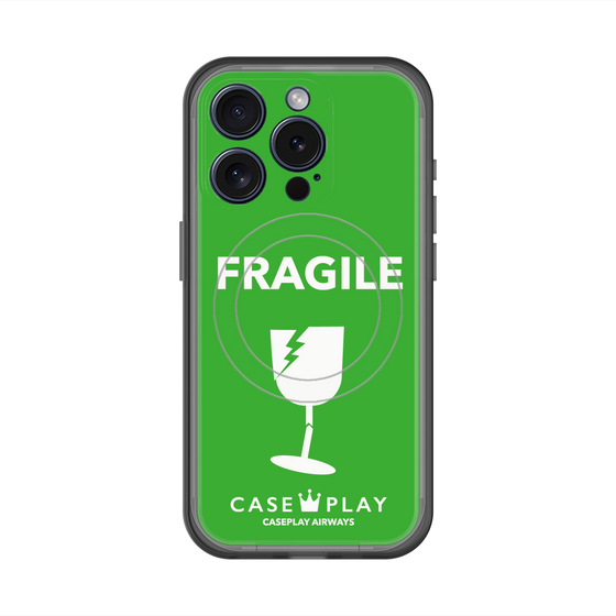 スリムプロテクションプレミアムケース with MagSafe［ FRAGILE - Green ］
