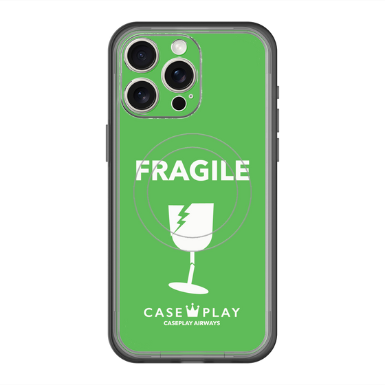 スリムプロテクションプレミアムケース with MagSafe［ FRAGILE - Green ］