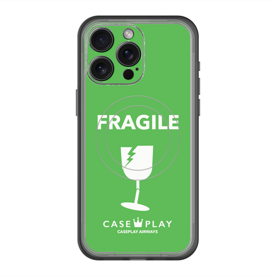 スリムプロテクションプレミアムケース with MagSafe［ FRAGILE - Green ］