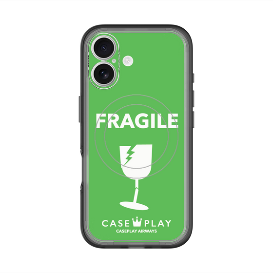 スリムプロテクションプレミアムケース with MagSafe［ FRAGILE - Green ］