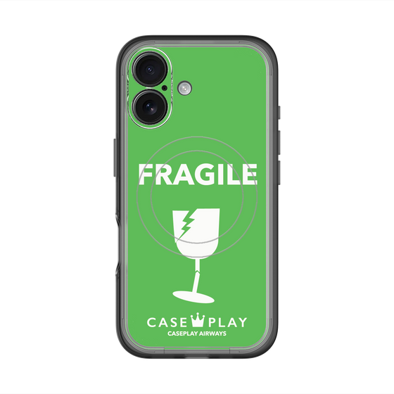 スリムプロテクションプレミアムケース with MagSafe［ FRAGILE - Green ］