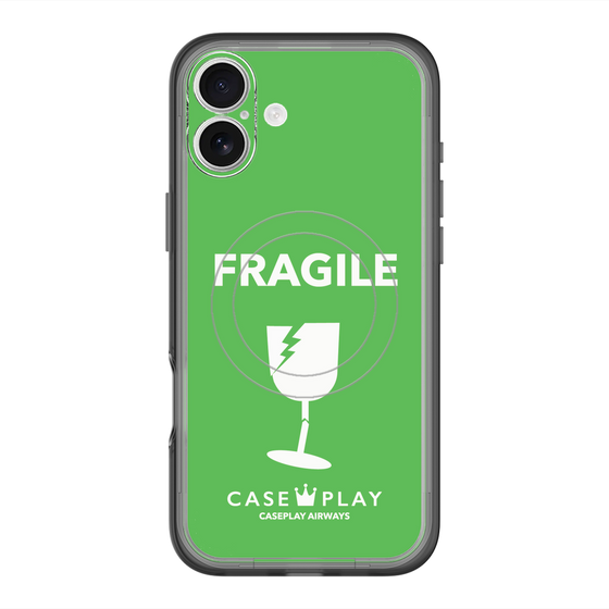 スリムプロテクションプレミアムケース with MagSafe［ FRAGILE - Green ］