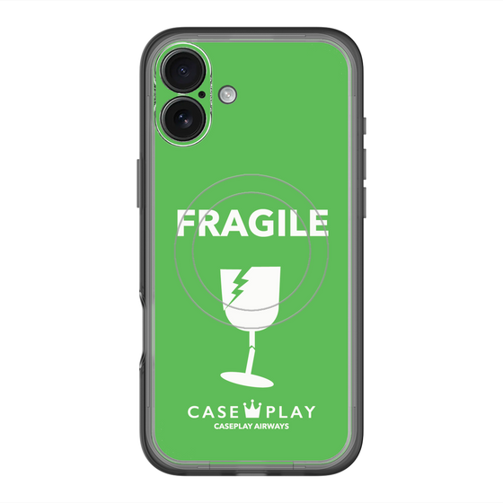 スリムプロテクションプレミアムケース with MagSafe［ FRAGILE - Green ］