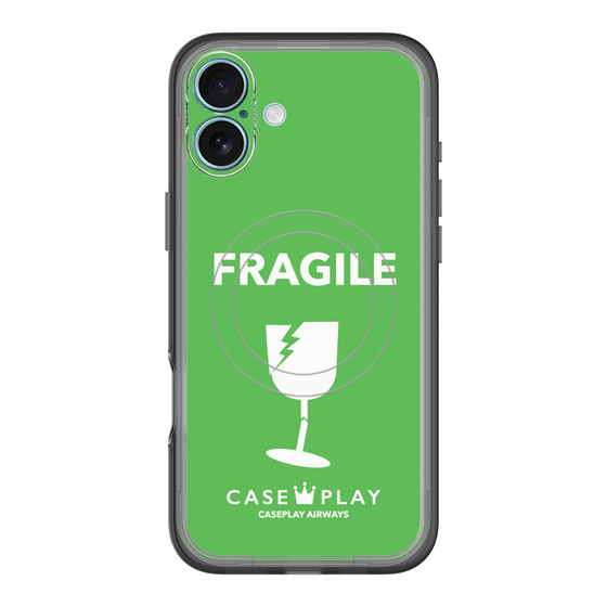 スリムプロテクションプレミアムケース with MagSafe［ FRAGILE - Green ］