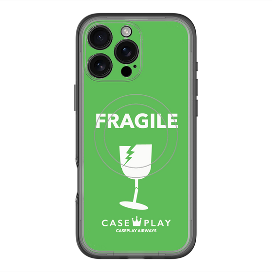スリムプロテクションプレミアムケース with MagSafe［ FRAGILE - Green ］