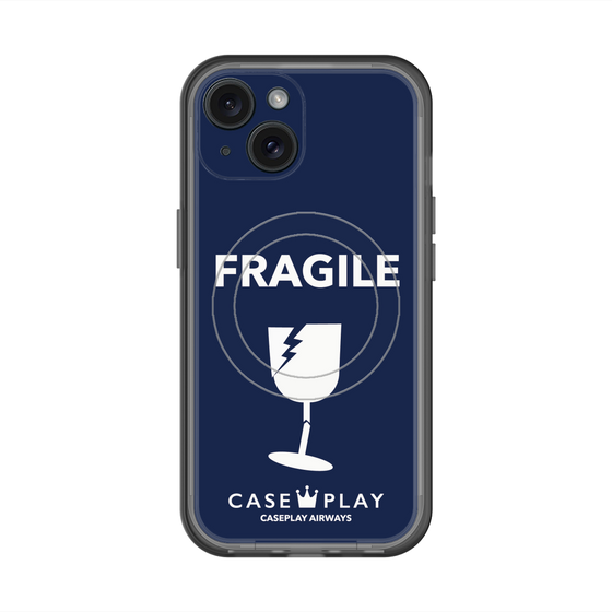 スリムプロテクションプレミアムケース with MagSafe［ FRAGILE - Navy ］