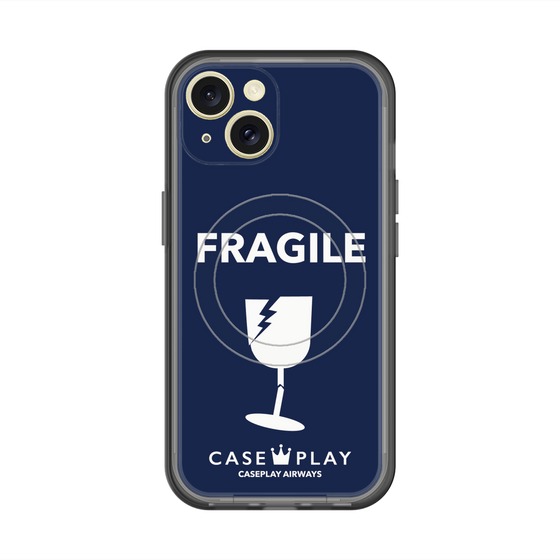 スリムプロテクションプレミアムケース with MagSafe［ FRAGILE - Navy ］