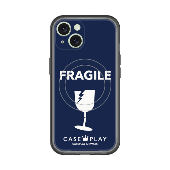 スリムプロテクションプレミアムケース with MagSafe［ FRAGILE - Navy ］
