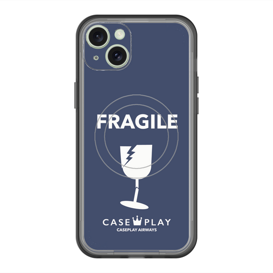 スリムプロテクションプレミアムケース with MagSafe［ FRAGILE - Navy ］