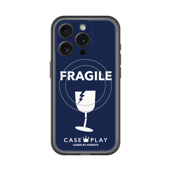 スリムプロテクションプレミアムケース with MagSafe［ FRAGILE - Navy ］