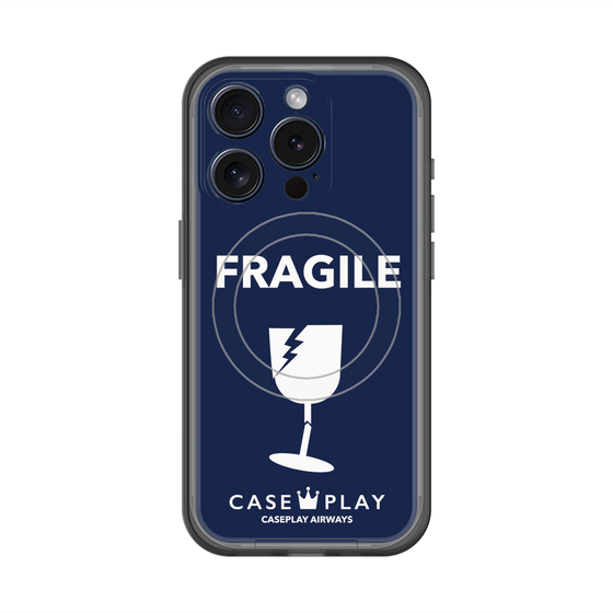 スリムプロテクションプレミアムケース with MagSafe［ FRAGILE - Navy ］