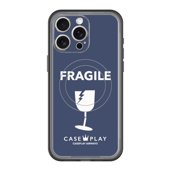 スリムプロテクションプレミアムケース with MagSafe［ FRAGILE - Navy ］