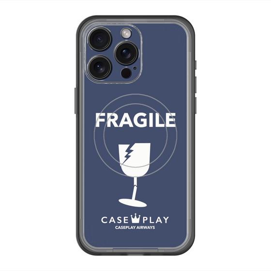 スリムプロテクションプレミアムケース with MagSafe［ FRAGILE - Navy ］