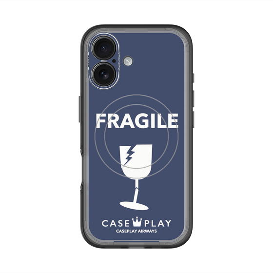 スリムプロテクションプレミアムケース with MagSafe［ FRAGILE - Navy ］