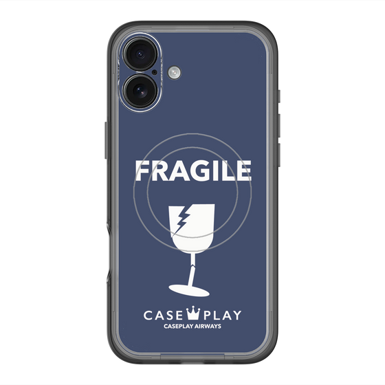 スリムプロテクションプレミアムケース with MagSafe［ FRAGILE - Navy ］