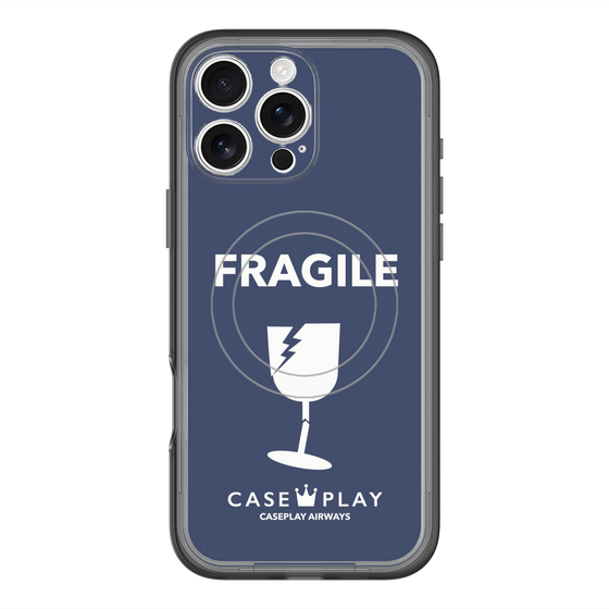 スリムプロテクションプレミアムケース with MagSafe［ FRAGILE - Navy ］