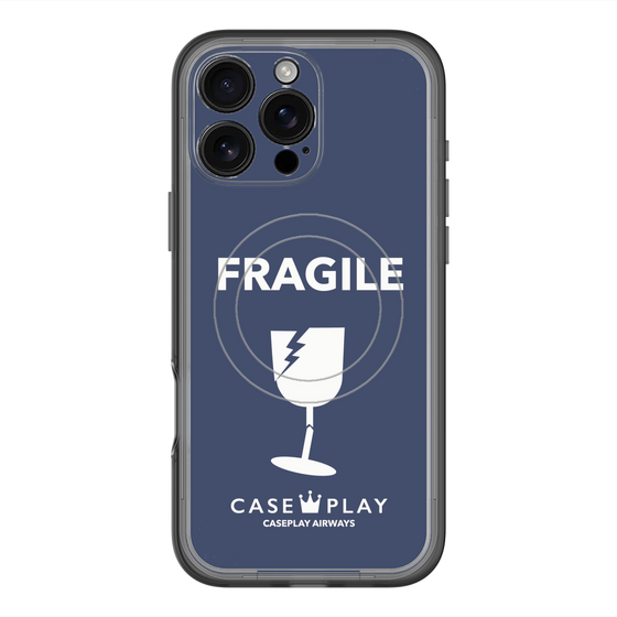 スリムプロテクションプレミアムケース with MagSafe［ FRAGILE - Navy ］