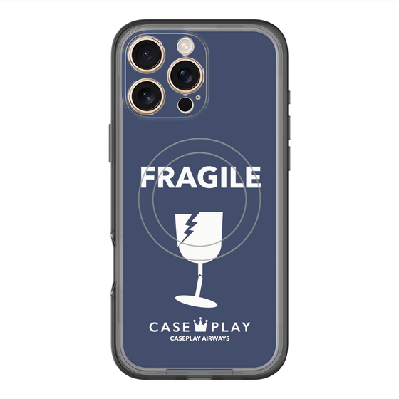 スリムプロテクションプレミアムケース with MagSafe［ FRAGILE - Navy ］