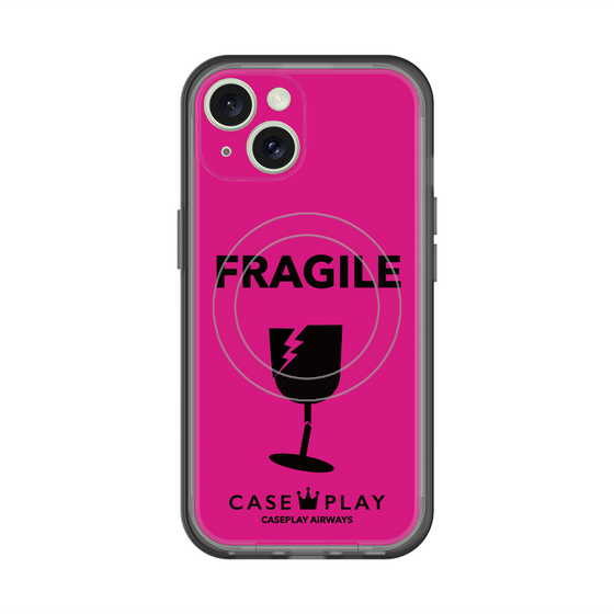 スリムプロテクションプレミアムケース with MagSafe［ FRAGILE - Pink ］