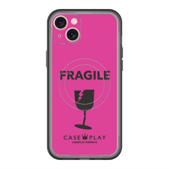 スリムプロテクションプレミアムケース with MagSafe［ FRAGILE - Pink ］